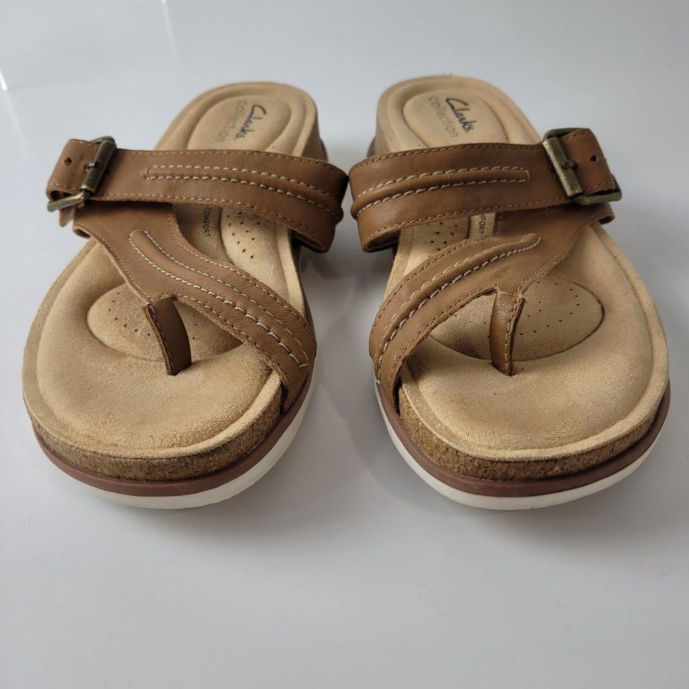 Clarks Sandals Womens 8 Brown Brynn Madi Toe Post Buckle Ultimate Comfort - Picture 4 of 12